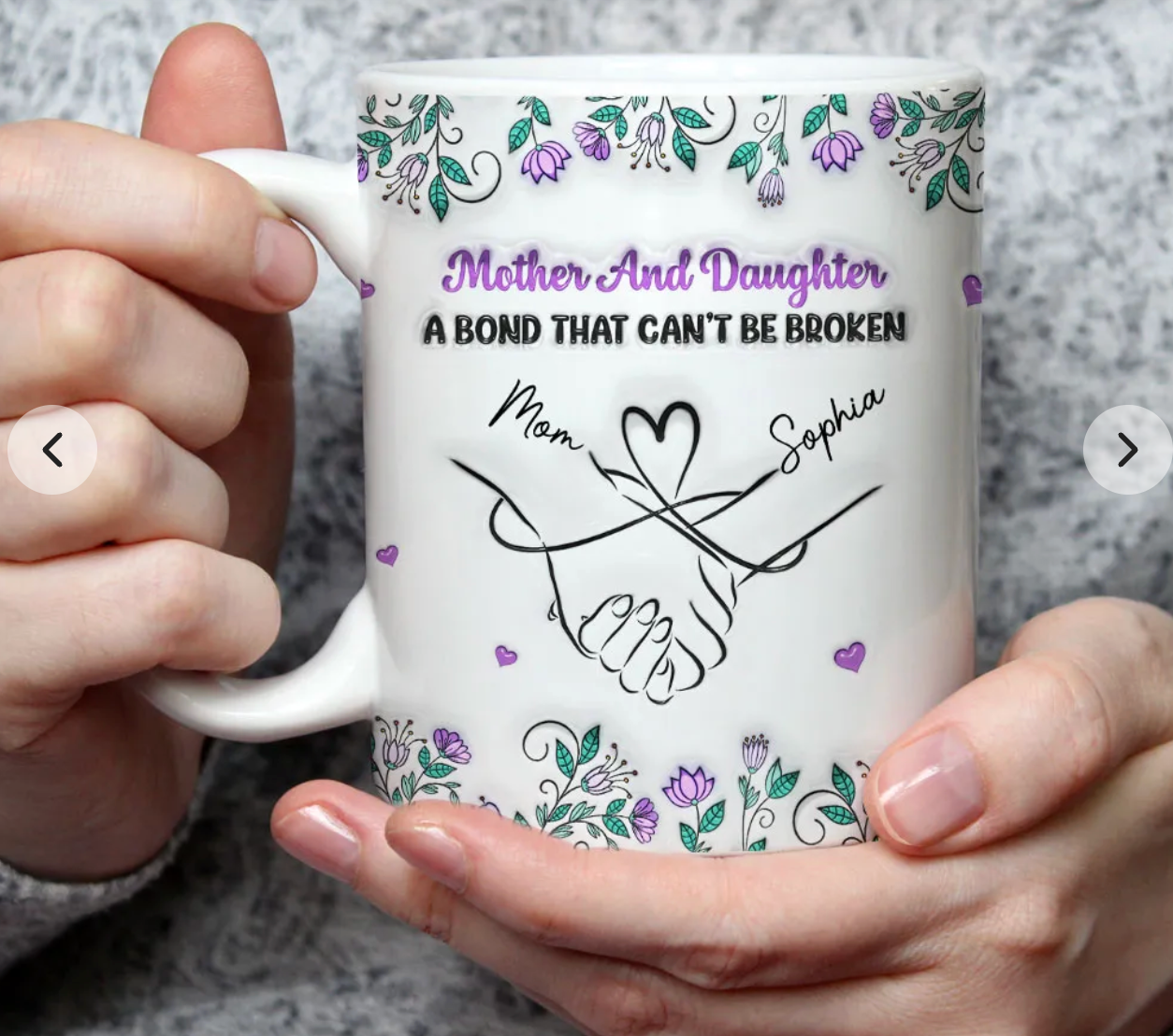 Mother And Daughter Relationship - Personalized Custom 3D Inflated Effect Mug