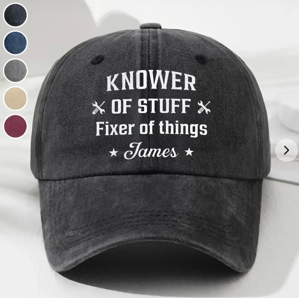 Fixer And Knower - Personalized Custom Vintage Washed Denim Cap