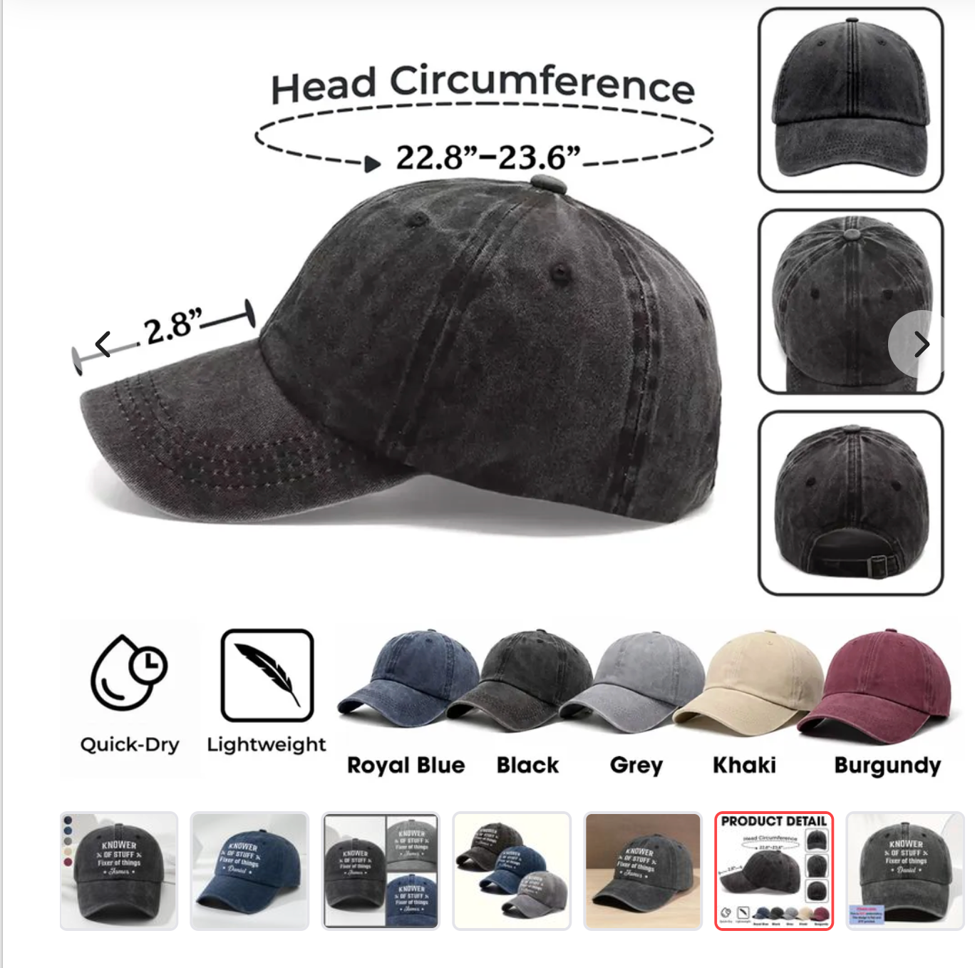 Fixer And Knower - Personalized Custom Vintage Washed Denim Cap